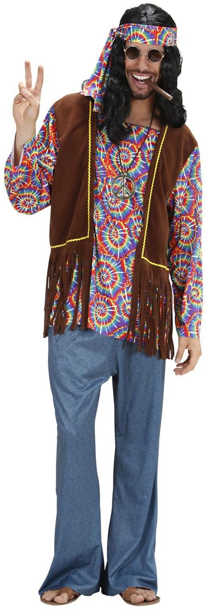 Hippie Kostuum | Hippie Man Psychedelisch Kostuum | Small | Carnaval kostuum | Verkleedkleding